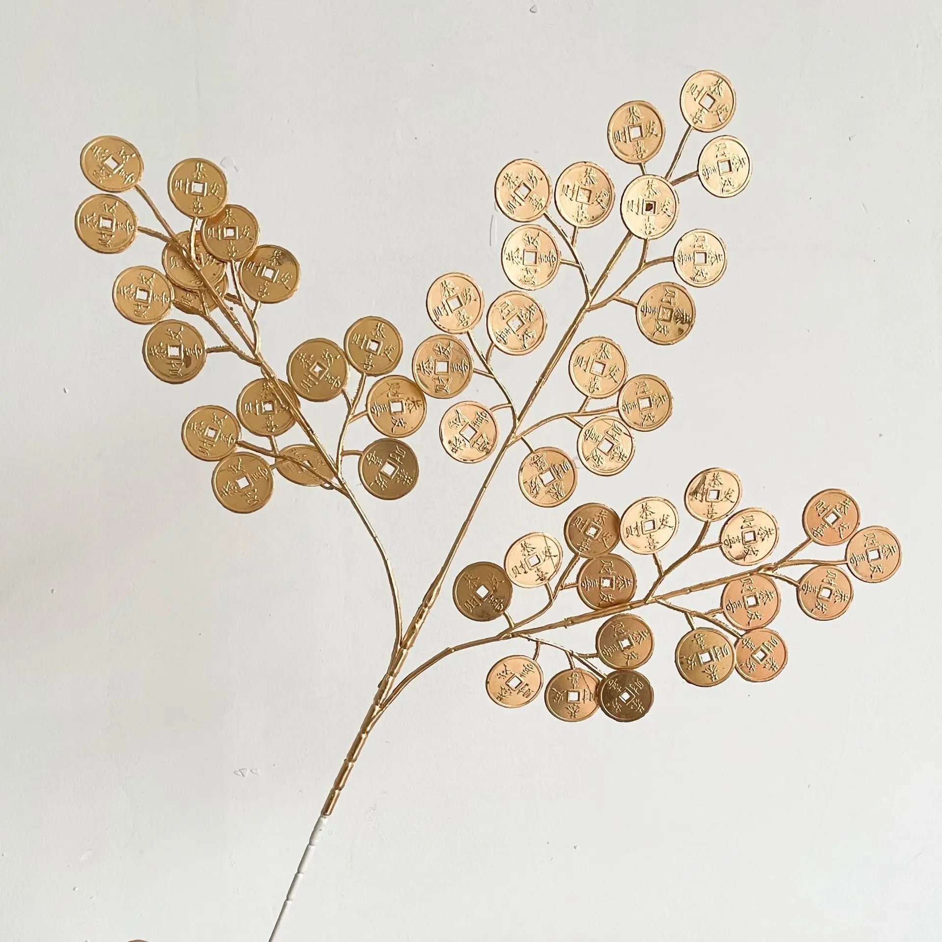 95cm Gold Artificial Eucalyptus & Ginkgo Leaf Plant Decor