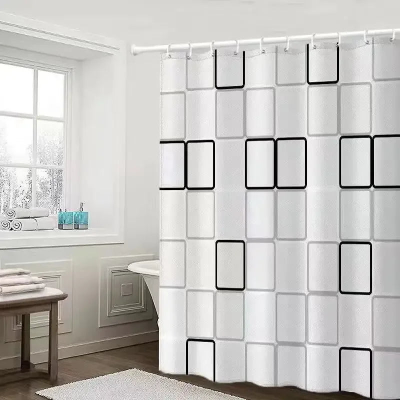 Modern PEVA Waterproof Shower Curtain 100x180cm – Leaf Print