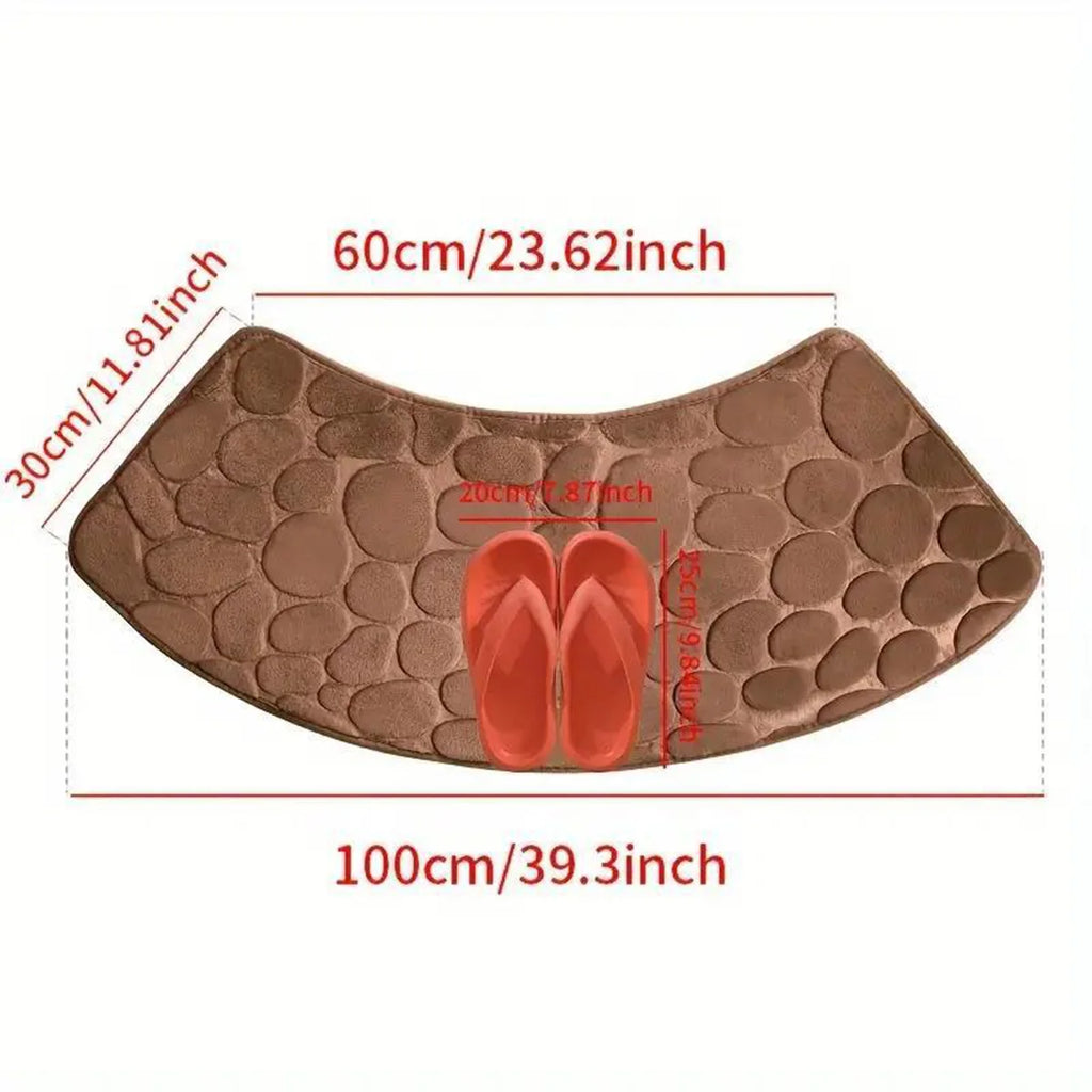 Curved Thickened Bathroom Mat – Absorbent Non-Slip Shower & Toilet Floor Mat