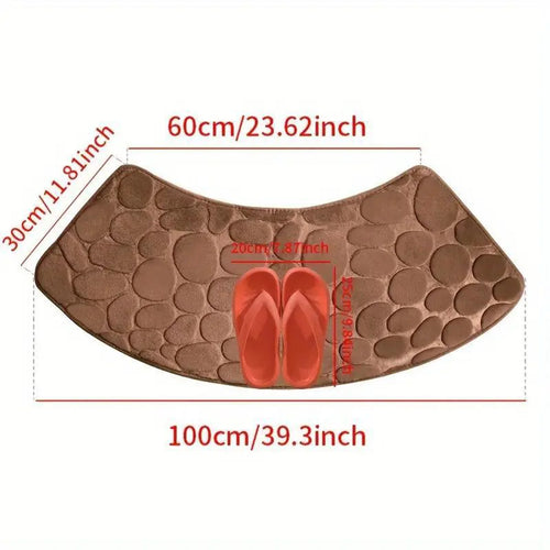 Curved Thickened Bathroom Mat – Absorbent Non-Slip Shower & Toilet Floor Mat