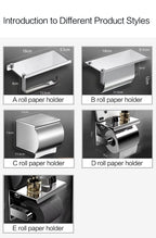 304 Stainless Steel Bathroom Toilet Paper Holder Waterproof Wall Mount Roll Paper Box