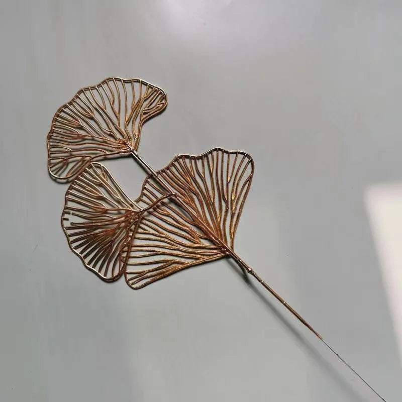 95cm Gold Artificial Eucalyptus & Ginkgo Leaf Plant Decor