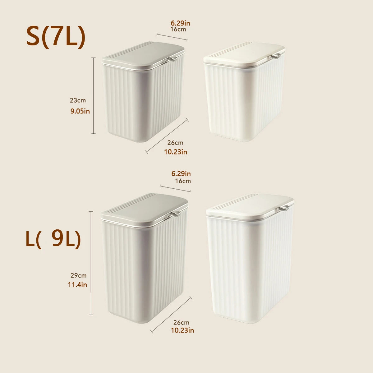 Kitchen Wall-Mounted Trash Can with Hanging Design, Household Waste Storage Bin, Toilet and Bathroom Paper Storage Bucket