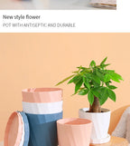 Round Thickened Plastic Flower Pot Set