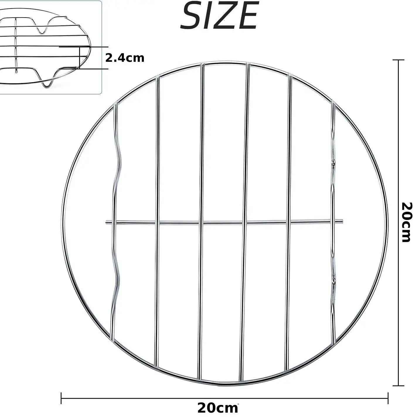 Eco-Friendly Stainless Steel Round Cooling & Steaming Rack – 6/7/8 Inch