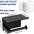 Self-Adhesive Stainless Steel Toilet Paper Holder with Phone Shelf Wall-Mount