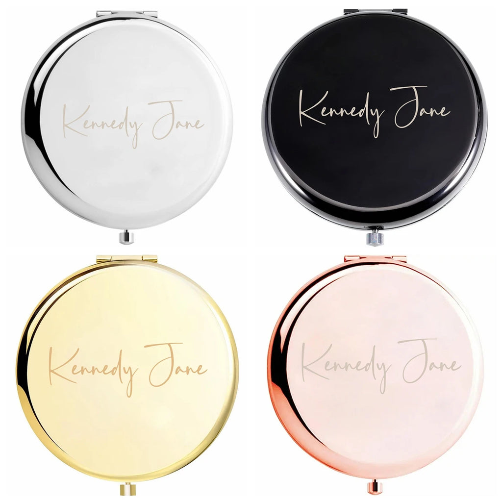 Personalized Colorful Laser Engraved Makeup Mirror for Special Occasions