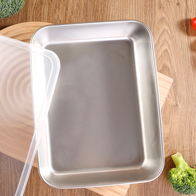 MTM 201 Stainless Steel Storage Trays – Eco-Friendly Korean Style, 4pcs Food Organizer