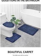 3-Piece Microfiber Bathroom Mat Set Non-Slip Absorbent Floor Rugs Soft and Comfortable