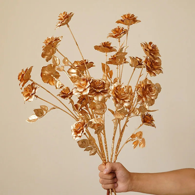 67–84cm Golden Artificial Leaf Branch Wedding & Home Decor