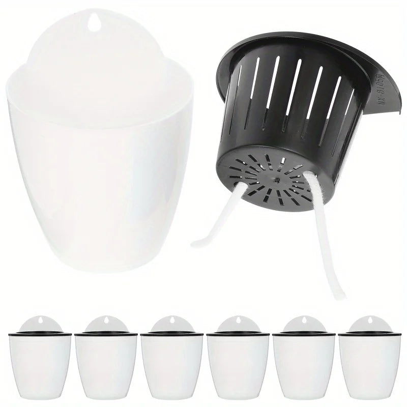5-Pack Self-Watering Hanging Flower Pots with Rope