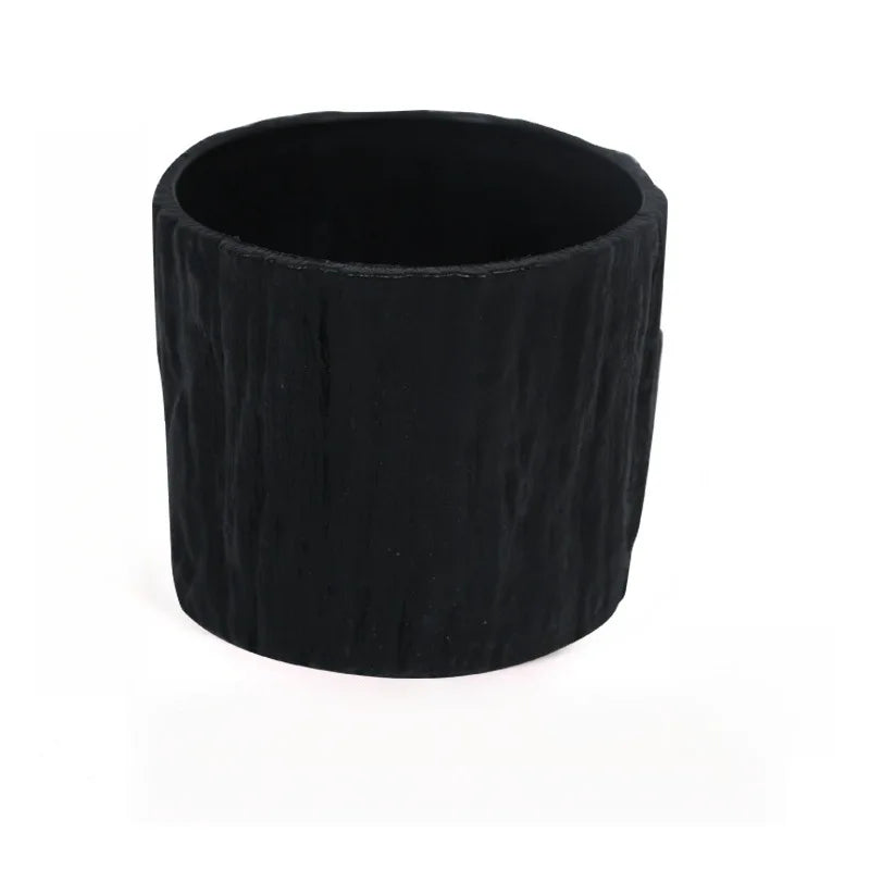Mini Plastic Flower Pots Imitating Tree Bark