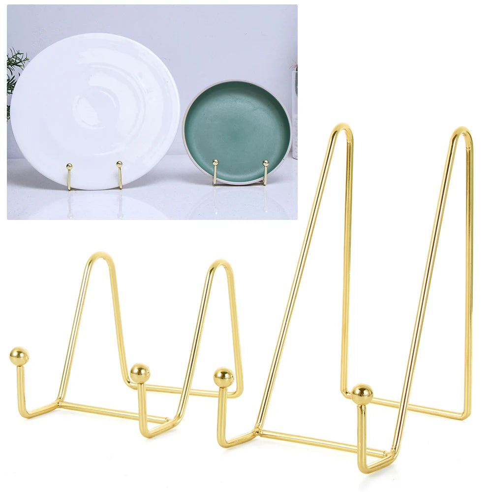Golden Metal Desktop Storage & Display Rack Picture Holder Stand
