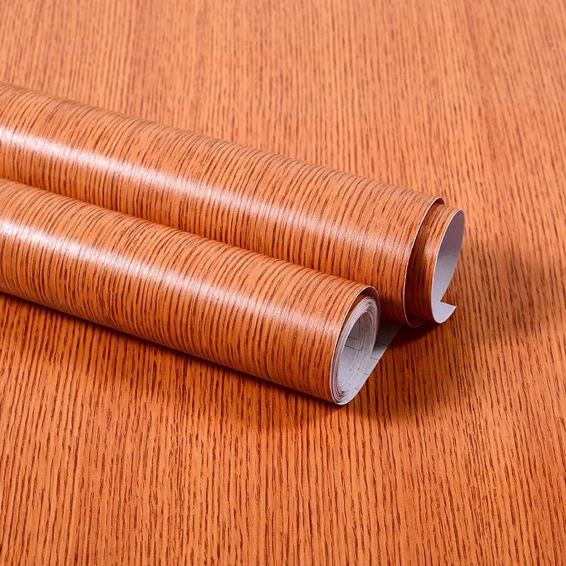 PVC Vinyl Wood Grain Wallpaper Self-Adhesive Waterproof 60cm Roll