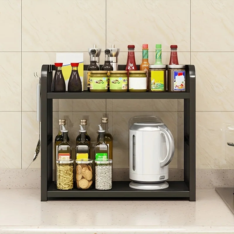 Tiered Metal Countertop Shelf – Multipurpose Reusable Storage Organizer