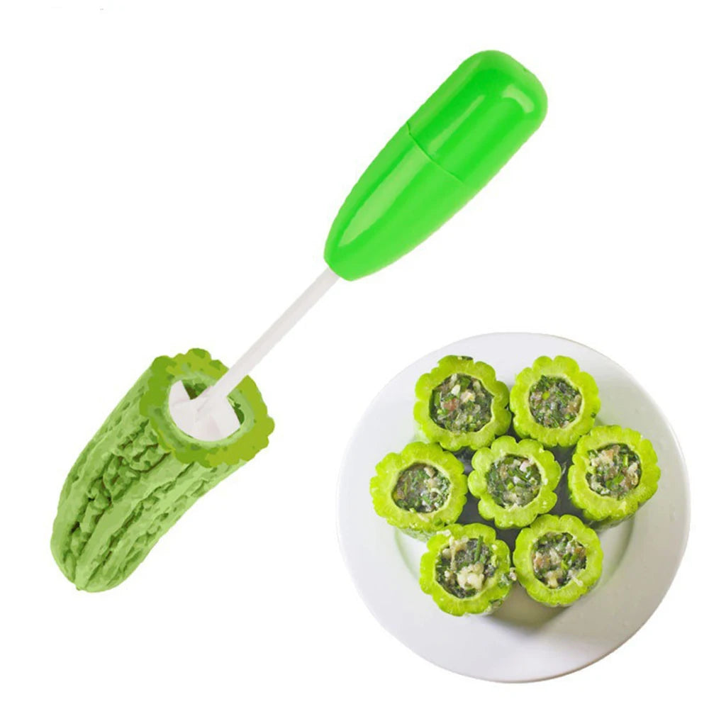 4pc Vegetable Spiral Cutter & Corer Set – Veggie Corkscrew Carver Drill Tool for Stuffed Peppers, Courgettes & Fruit