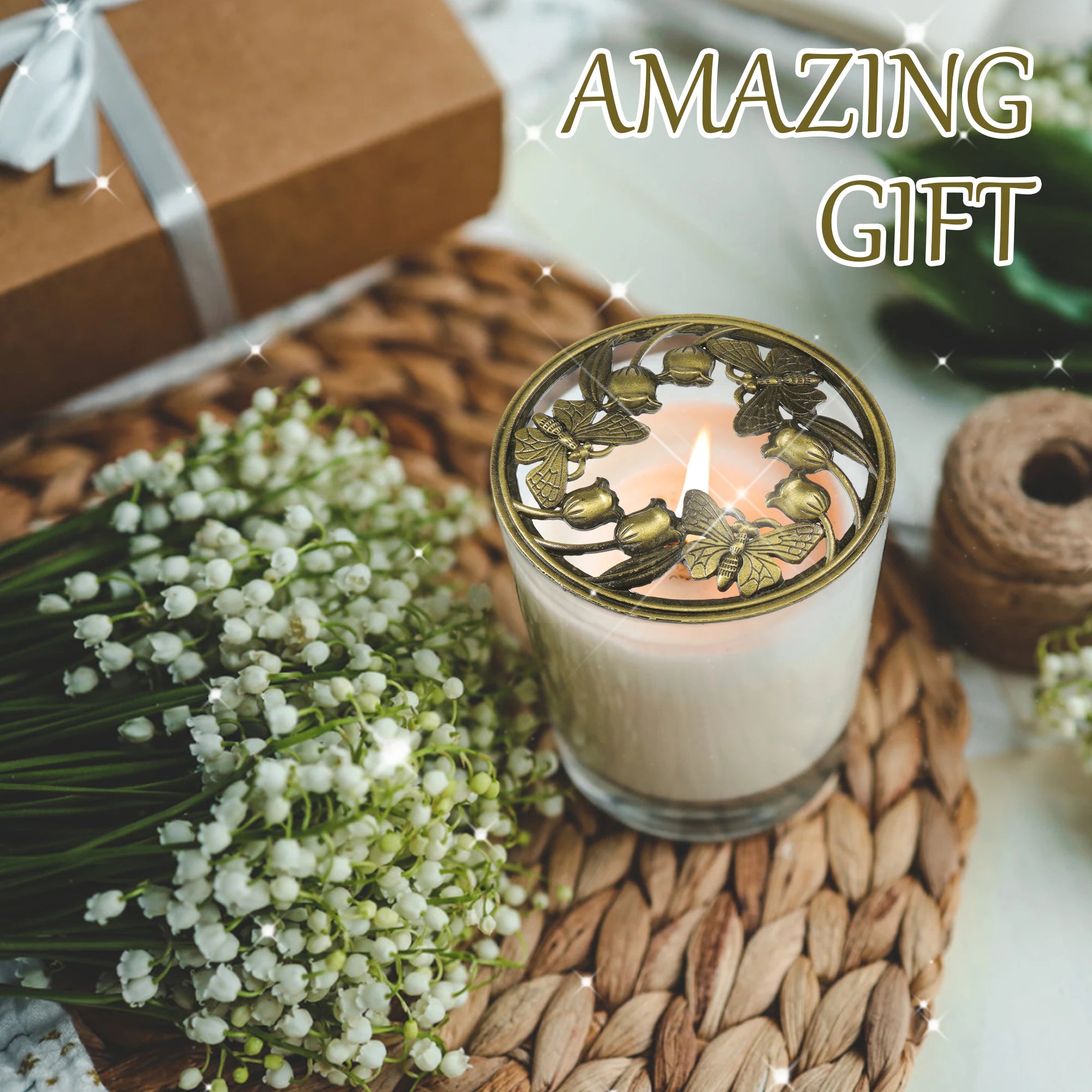 Butterfly Candle Topper Alloy Decorative Lid for Scented Candles