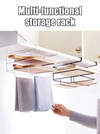 Metal Kitchen Cutting Board & Lid Organizer – Wall-Mounted Rack