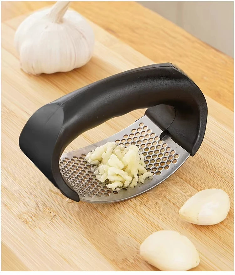 Stainless Steel Garlic Press – Handheld Garlic Crusher Tool