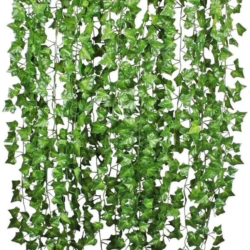 2/80M Artificial Green Leaves Ivy Vine Garland – 30pcs