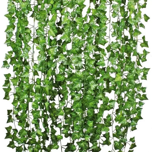 2/80M Artificial Green Leaves Ivy Vine Garland – 30pcs